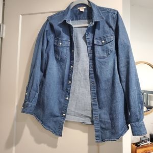 DULUTH TRADING CO Denim Jean shirt button up